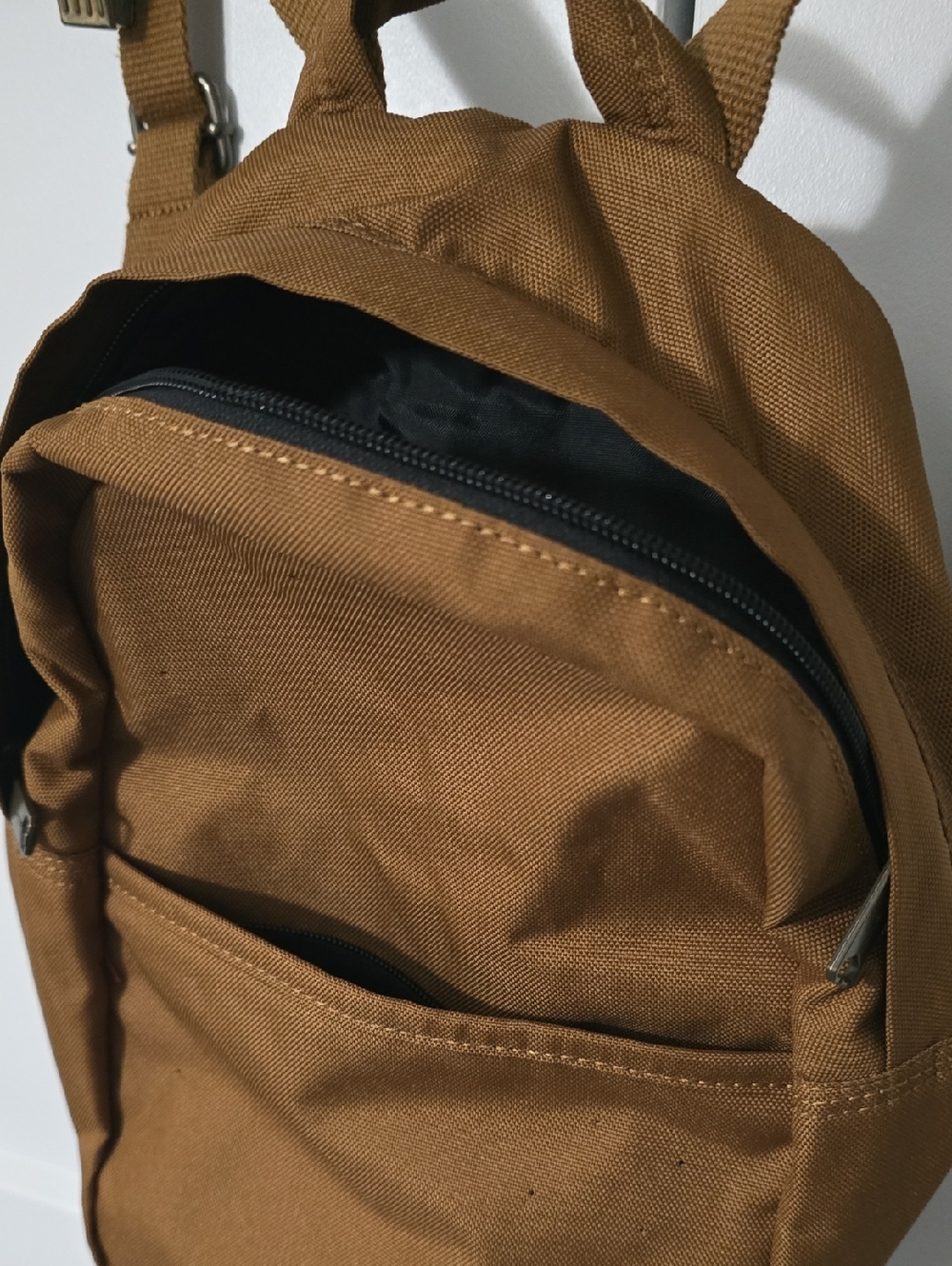 Carhartt Tan Canvas Mini Backpack with Logo Patch - Picture 2 of 3